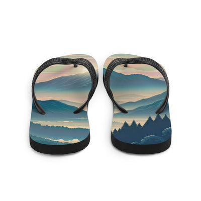 Bergszene bei Morgendämmerung, erste Sonnenstrahlen auf Bergrücken - Flip Flops berge xxx yyy zzz