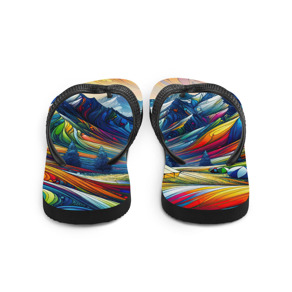 Surreale Alpen in abstrakten Farben, dynamische Formen der Landschaft - Flip Flops camping xxx yyy zzz