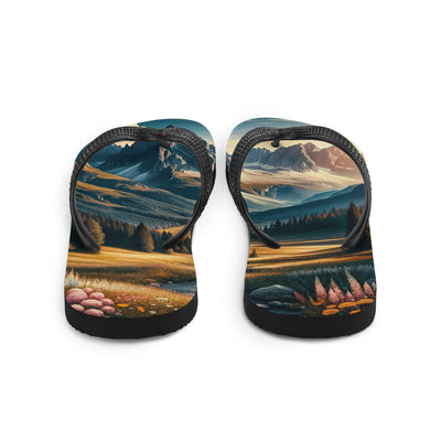 Quadratisches Kunstwerk der Alpen, majestätische Berge unter goldener Sonne - Flip Flops berge xxx yyy zzz