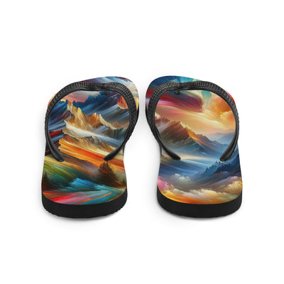 Lebendige abstrakte Alpendarstellung in populärem Kunststil - Flip Flops berge xxx yyy zzz