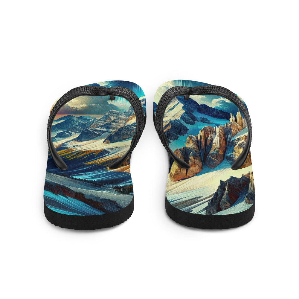 Majestätische Alpen in zufällig ausgewähltem Kunststil - Flip Flops berge xxx yyy zzz