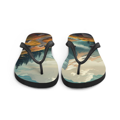 Berge, Wald und Wanderweg - Malerei - Flip Flops berge xxx