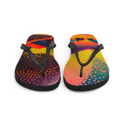 Berge und warme Farben - Punktkunst - Flip Flops berge xxx