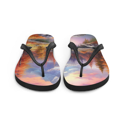 Landschaftsmalerei - Berge, Bäume, Bergsee und Herbstfarben - Flip Flops berge xxx