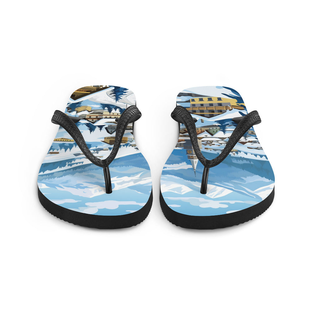 Kitzbühl - Berge und Schnee - Landschaftsmalerei - Flip Flops ski xxx