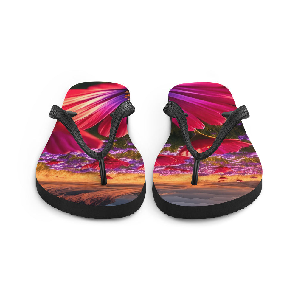 Wünderschöne Blumen und Berge im Hintergrund - Flip Flops berge xxx