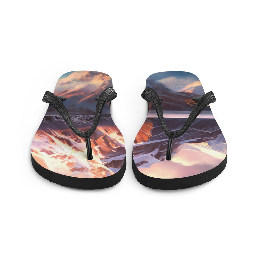 Berg und Bergsee - Landschaftsmalerei - Flip Flops berge xxx