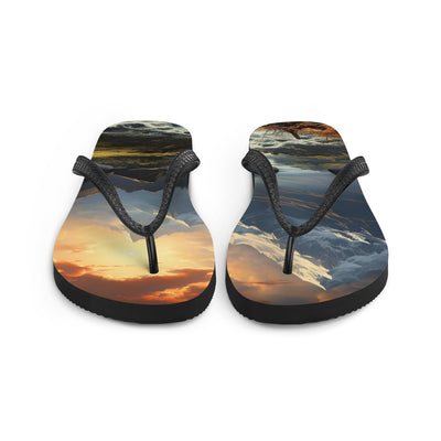 Berge, Sonne, steiniger Bach und Wolken - Epische Stimmung - Flip Flops berge xxx