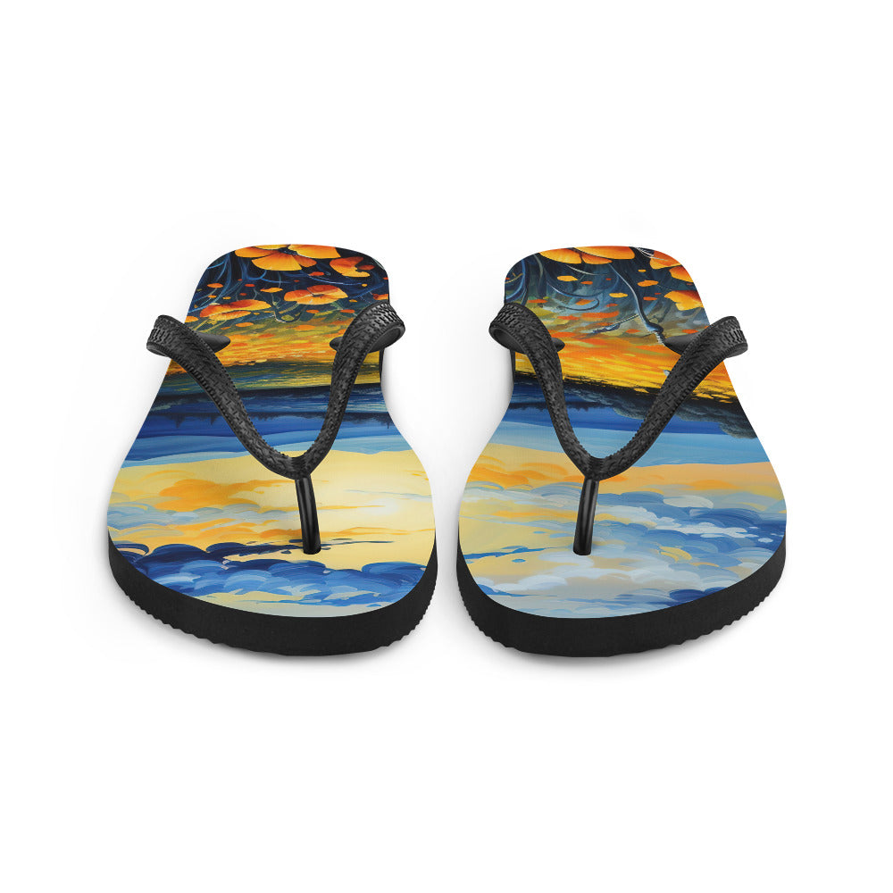 Berglandschaft mit schönen gelben Blumen - Landschaftsmalerei - Flip Flops berge xxx