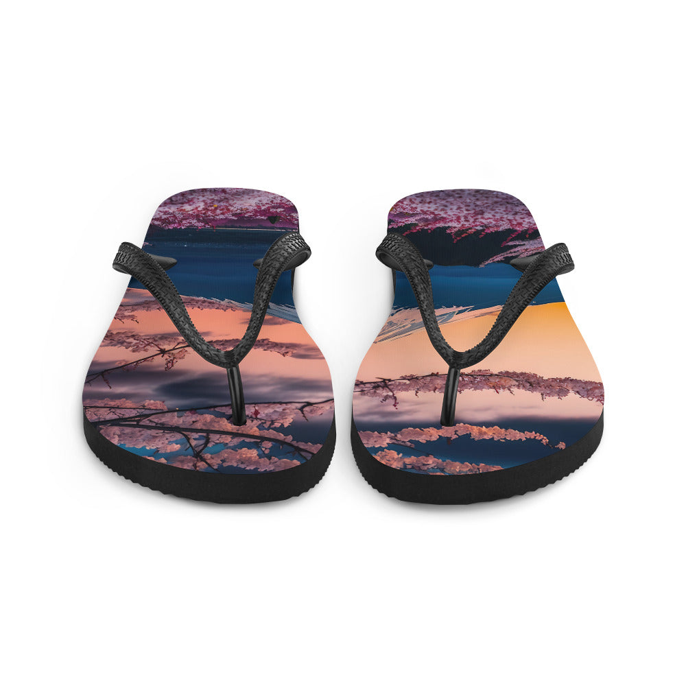 Berg - Pinke Bäume und Blumen - Flip Flops berge xxx