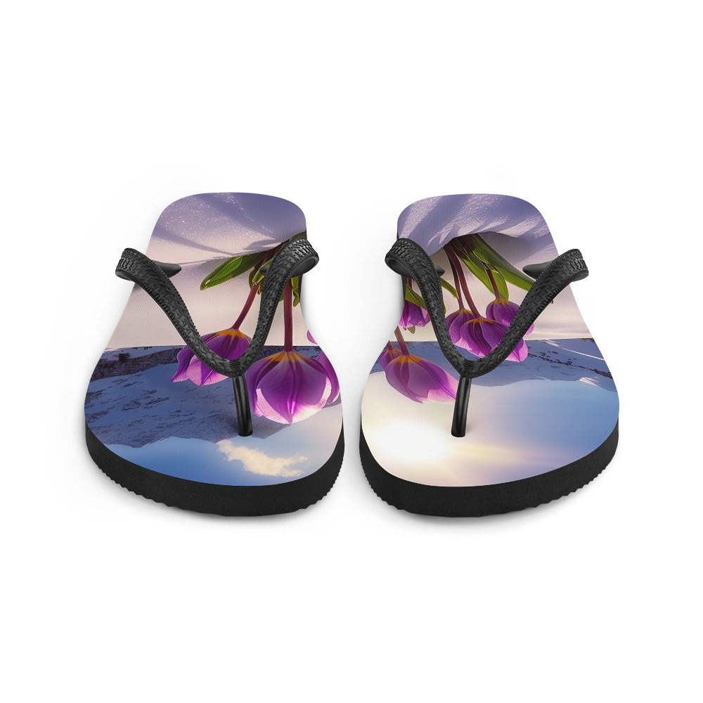 Tulpen im Schnee und in den Bergen - Blumen im Winter - Flip Flops berge xxx