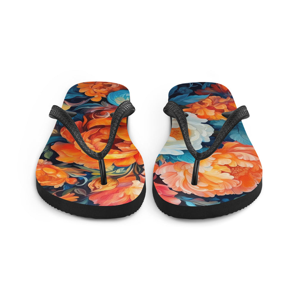 Bunte Blumen - Schöne Malerei - Flip Flops camping xxx