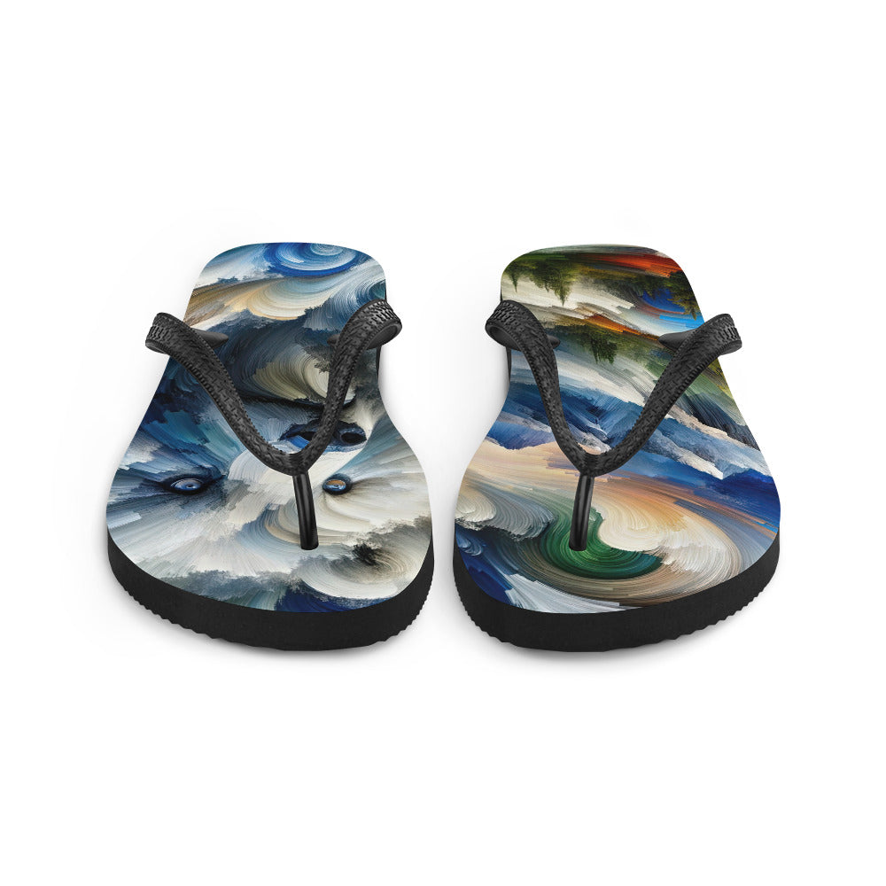 Abstrakte Alpen & Eisbär Kunst in dynamischen Farben - Flip Flops camping xxx yyy zzz