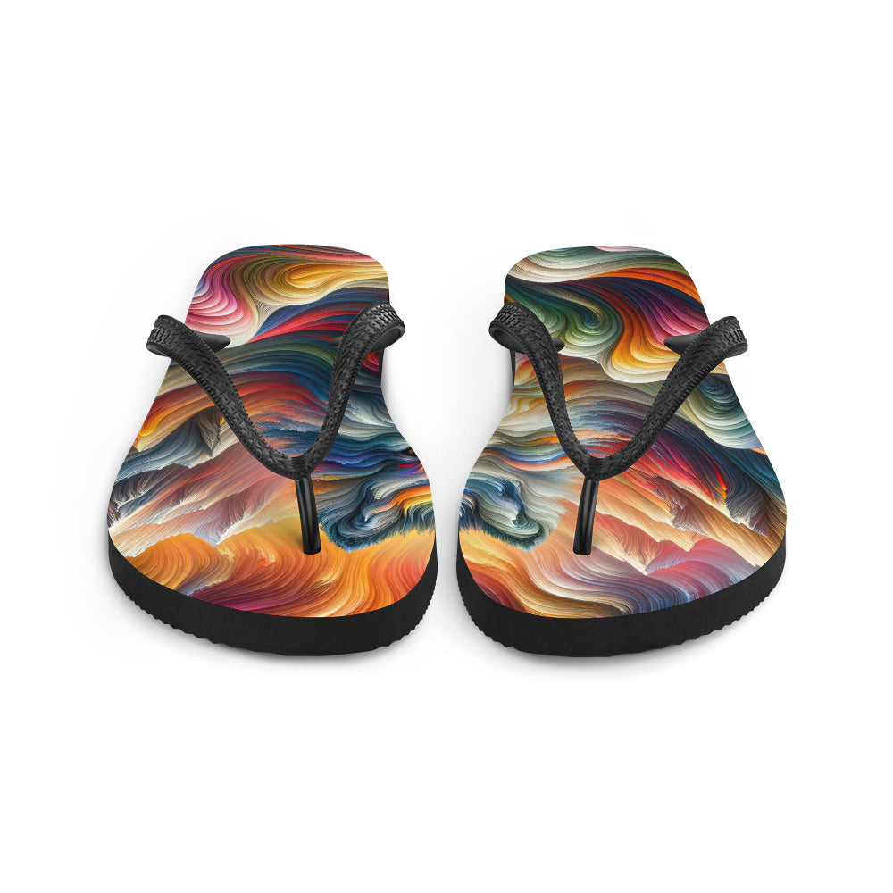 Surreale Alpen, Gipfel und Täler in Farbwellen - Abstrakte Kunst - Flip Flops berge xxx yyy zzz