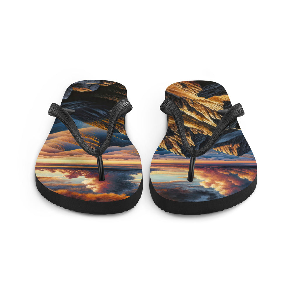 Alpen in Abenddämmerung: Acrylgemälde mit beleuchteten Berggipfeln - Flip Flops berge xxx yyy zzz