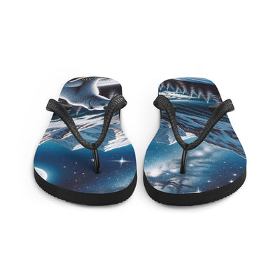 Sternennacht und Eisbär: Acrylgemälde mit Milchstraße, Alpen und schneebedeckte Gipfel - Flip Flops camping xxx yyy zzz