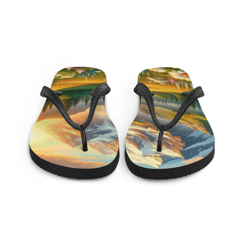 Heitere Alpenschönheit: Schneeberge und Wildblumenwiesen - Flip Flops berge xxx yyy zzz