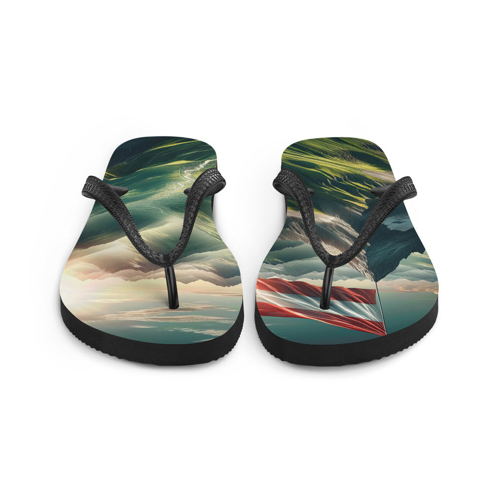 Alpen Gebirge: Fotorealistische Bergfläche mit Österreichischer Flagge - Flip Flops berge xxx yyy zzz