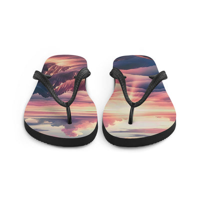 Schöne Berge bei Sonnenaufgang: Malerei in Pastelltönen - Flip Flops berge xxx yyy zzz