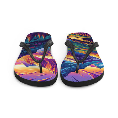 Bergpracht mit Schweizer Flagge: Farbenfrohe Illustration einer Berglandschaft - Flip Flops berge xxx yyy zzz