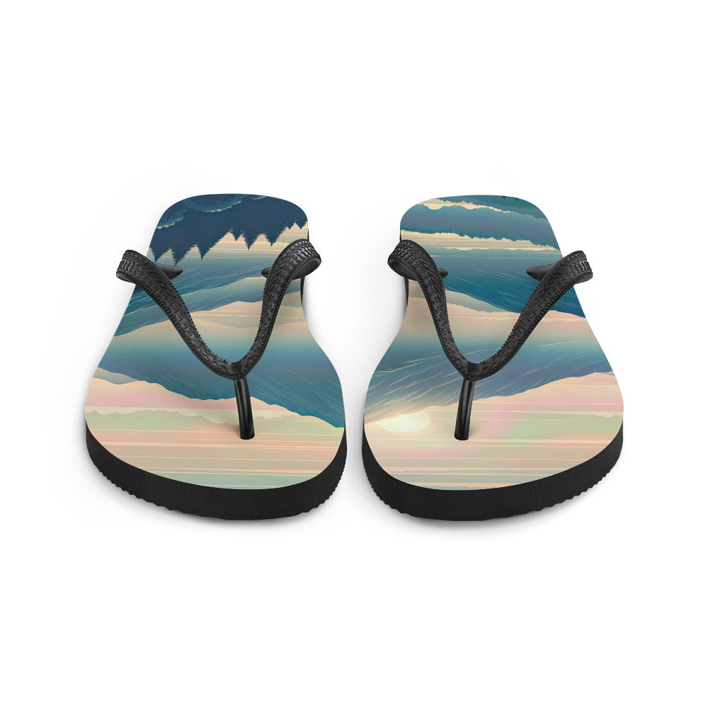 Bergszene bei Morgendämmerung, erste Sonnenstrahlen auf Bergrücken - Flip Flops berge xxx yyy zzz