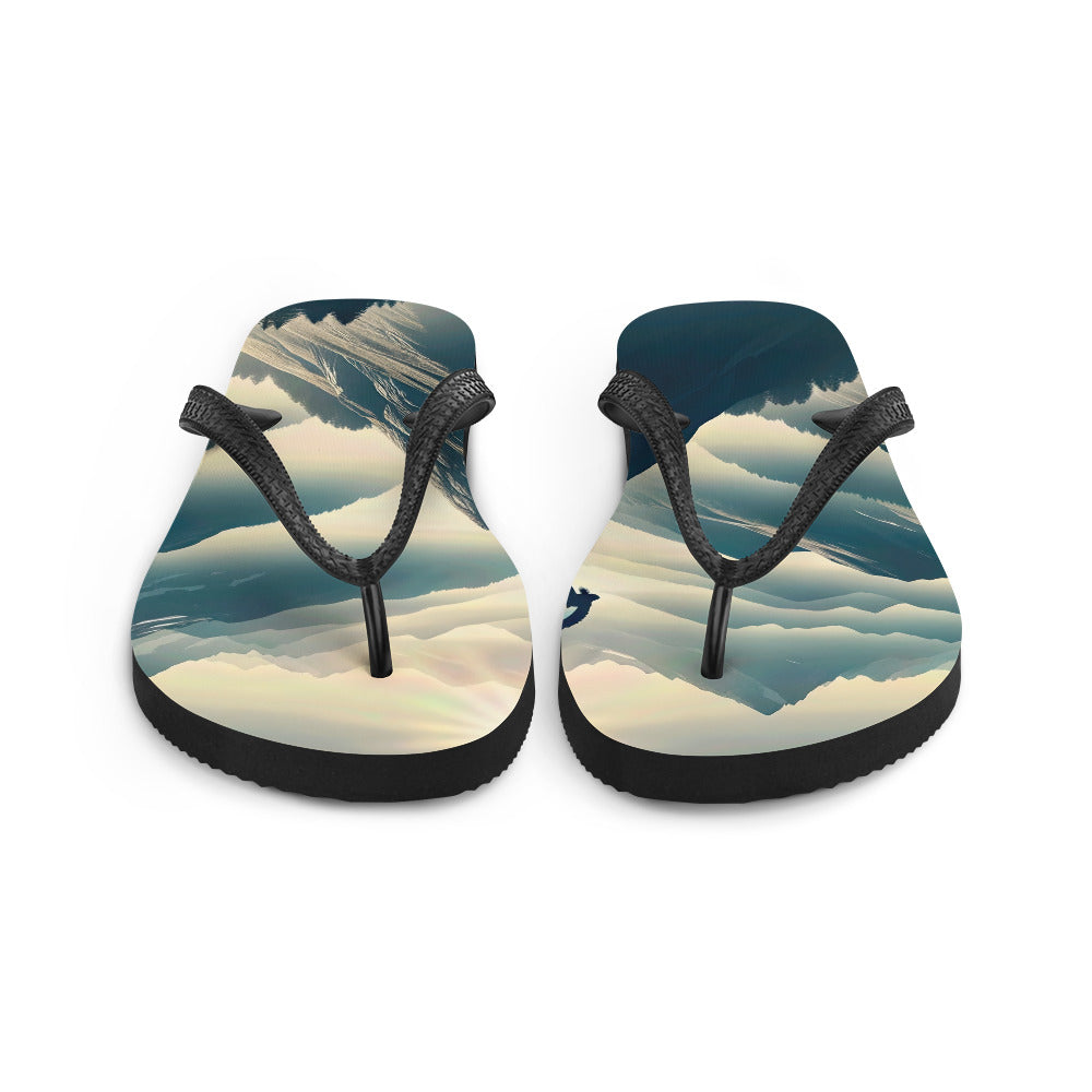 Morgendlicher Steinbock auf Alpengipfel, steile Berghänge - Flip Flops berge xxx yyy zzz