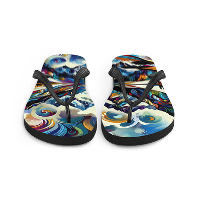 Alpensee im Zentrum eines abstrakt-expressionistischen Alpen-Kunstwerks - Flip Flops berge xxx yyy zzz