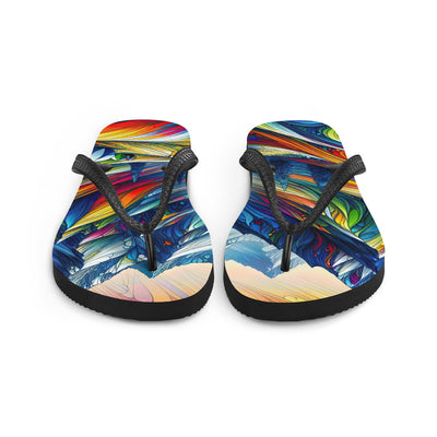 Surreale Alpen in abstrakten Farben, dynamische Formen der Landschaft - Flip Flops camping xxx yyy zzz