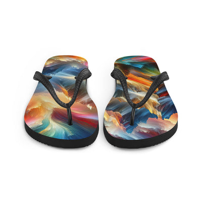 Lebendige abstrakte Alpendarstellung in populärem Kunststil - Flip Flops berge xxx yyy zzz