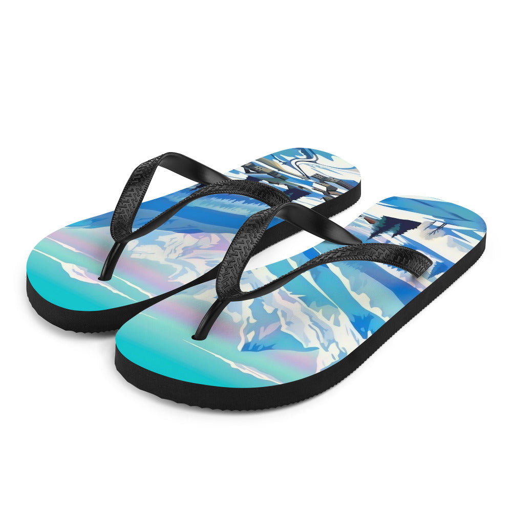 Berge und Schnee - Landschaft - Flip Flops ski xxx L