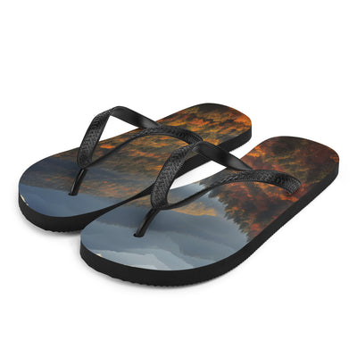 Berge, Wald und Nebel - Malerei - Flip Flops berge xxx L