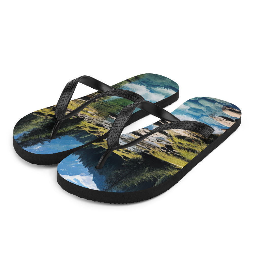 Österreichische Alpen und steiniger Bach - Flip Flops berge xxx L