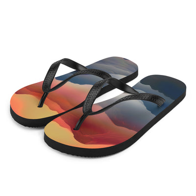 Sonnteruntergang, Gebirge und Nebel - Landschaftsmalerei - Flip Flops berge xxx L