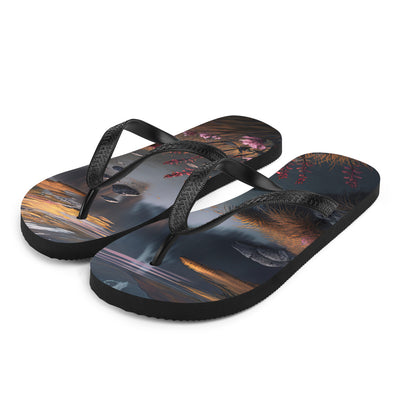 Berge, Bergsee und Blumen - Flip Flops berge xxx L