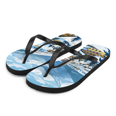 Kitzbühl - Berge und Schnee - Landschaftsmalerei - Flip Flops ski xxx L