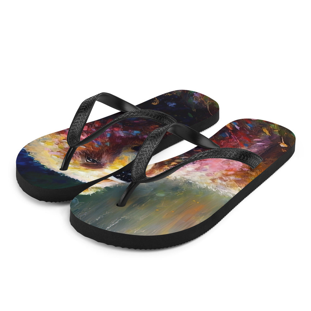 Süßer Bär - Ölmalerei - Flip Flops camping xxx L