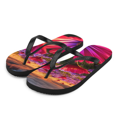 Wünderschöne Blumen und Berge im Hintergrund - Flip Flops berge xxx L