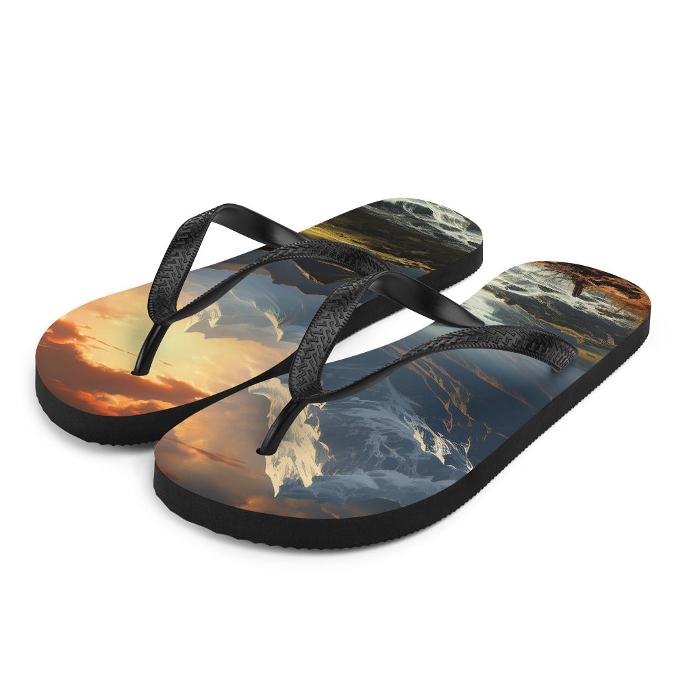 Berge, Sonne, steiniger Bach und Wolken - Epische Stimmung - Flip Flops berge xxx L