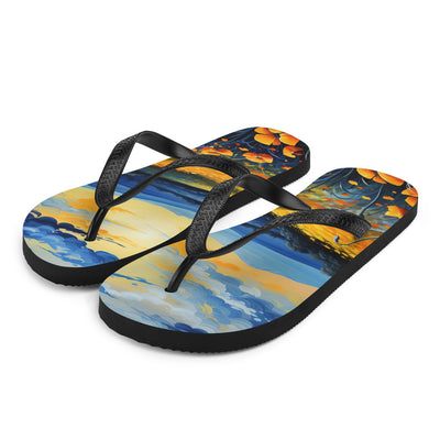 Berglandschaft mit schönen gelben Blumen - Landschaftsmalerei - Flip Flops berge xxx L