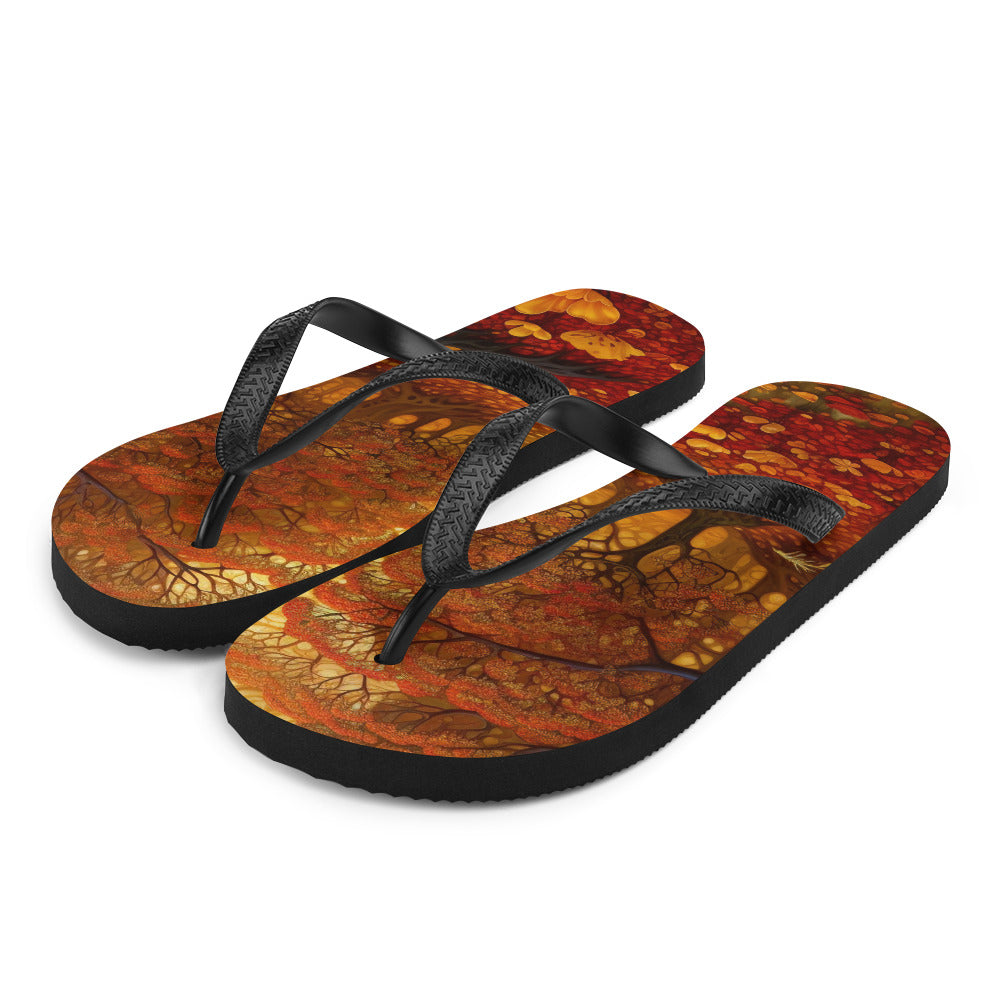 Wald im Herbst und kleiner Bach - Flip Flops camping xxx L