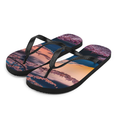 Berg - Pinke Bäume und Blumen - Flip Flops berge xxx L