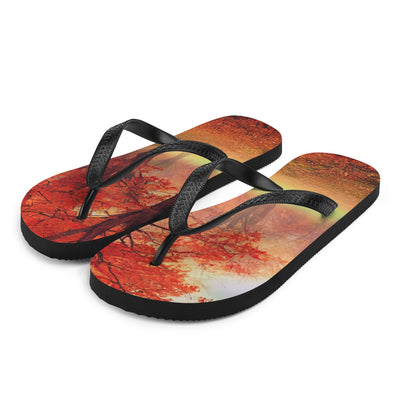 Wald im Herbst - Rote Herbstblätter - Flip Flops camping xxx L