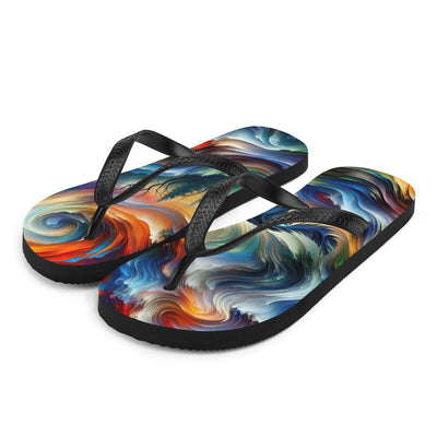 Alpen Abstraktgemälde mit Wolf Silhouette in lebhaften Farben (AN) - Flip Flops xxx yyy zzz L