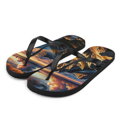 Alpen in Abenddämmerung: Acrylgemälde mit beleuchteten Berggipfeln - Flip Flops berge xxx yyy zzz L