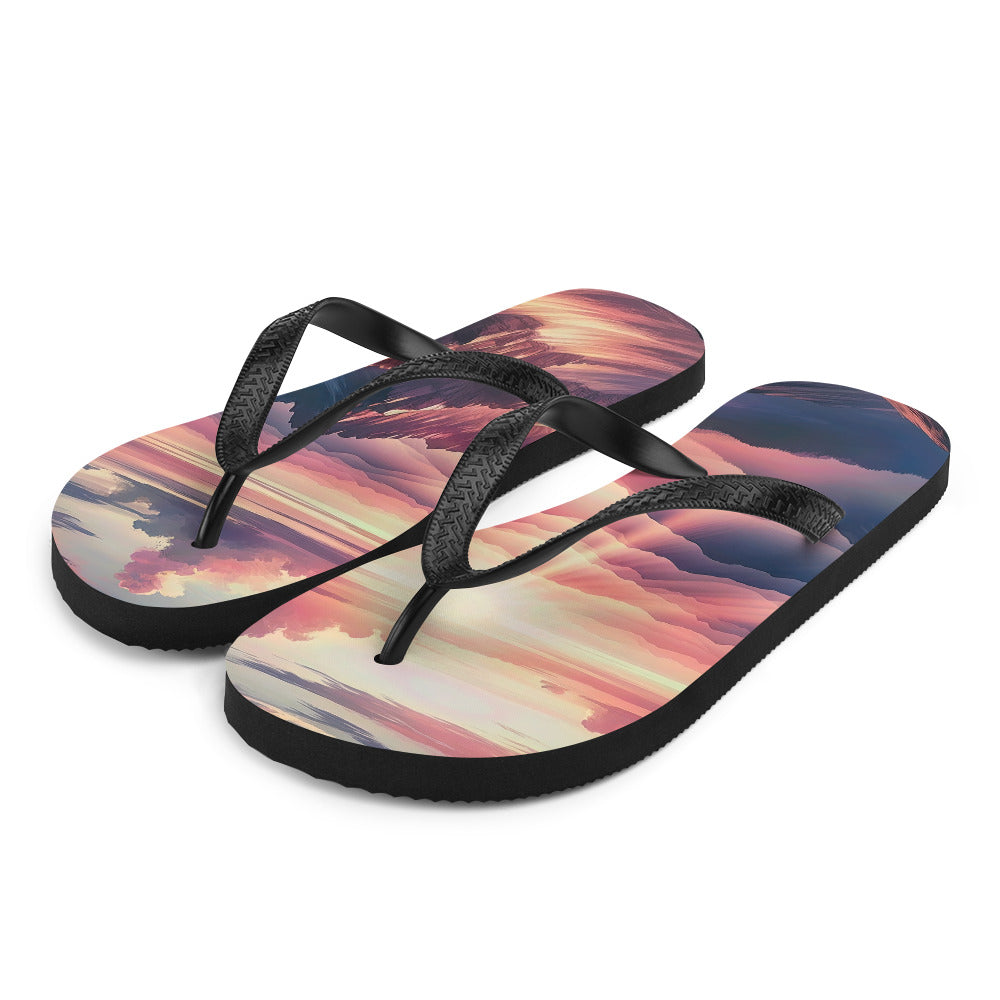 Schöne Berge bei Sonnenaufgang: Malerei in Pastelltönen - Flip Flops berge xxx yyy zzz L