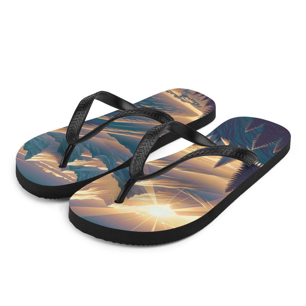 Alpen-Morgendämmerung, erste Sonnenstrahlen auf Schneegipfeln - Flip Flops berge xxx yyy zzz L