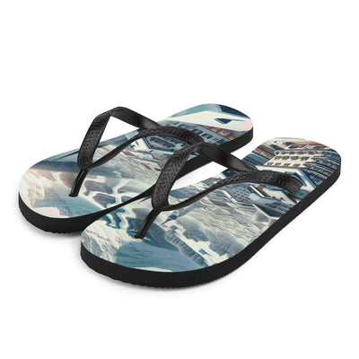 Winter in Kitzbühel: Digitale Malerei von schneebedeckten Dächern - Flip Flops berge xxx yyy zzz L