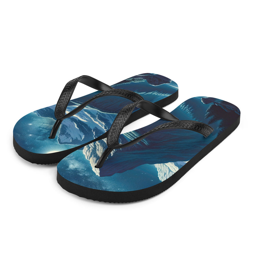 Legendäre Alpennacht, Mondlicht-Berge unter Sternenhimmel - Flip Flops berge xxx yyy zzz L