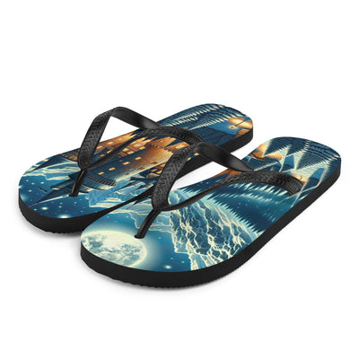 Mondhelle Schlossnacht in den Alpen, sternenklarer Himmel - Flip Flops berge xxx yyy zzz L