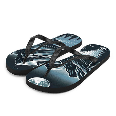 Bär in Alpen-Mondnacht, silberne Berge, schimmernde Seen - Flip Flops camping xxx yyy zzz L